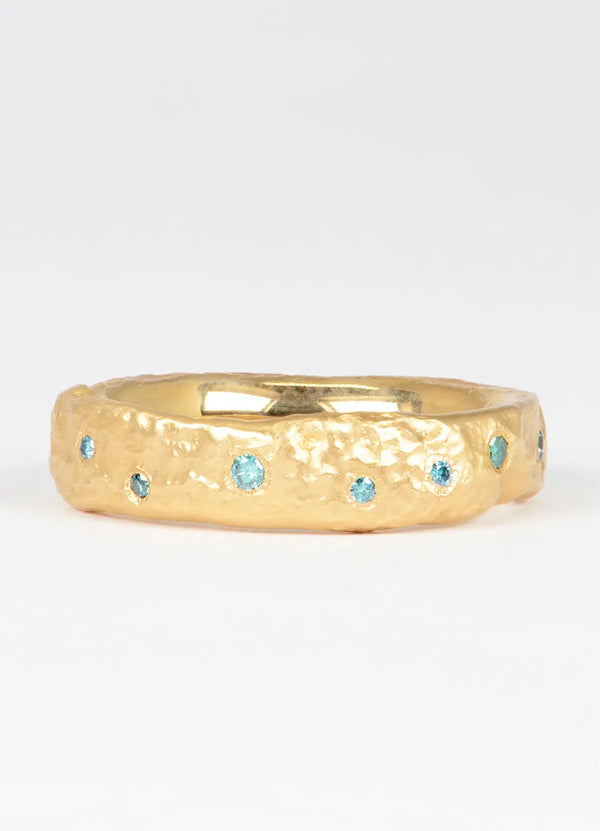 4.5mm Flux Blue Diamond Scatter Ring James Newman Jewellery