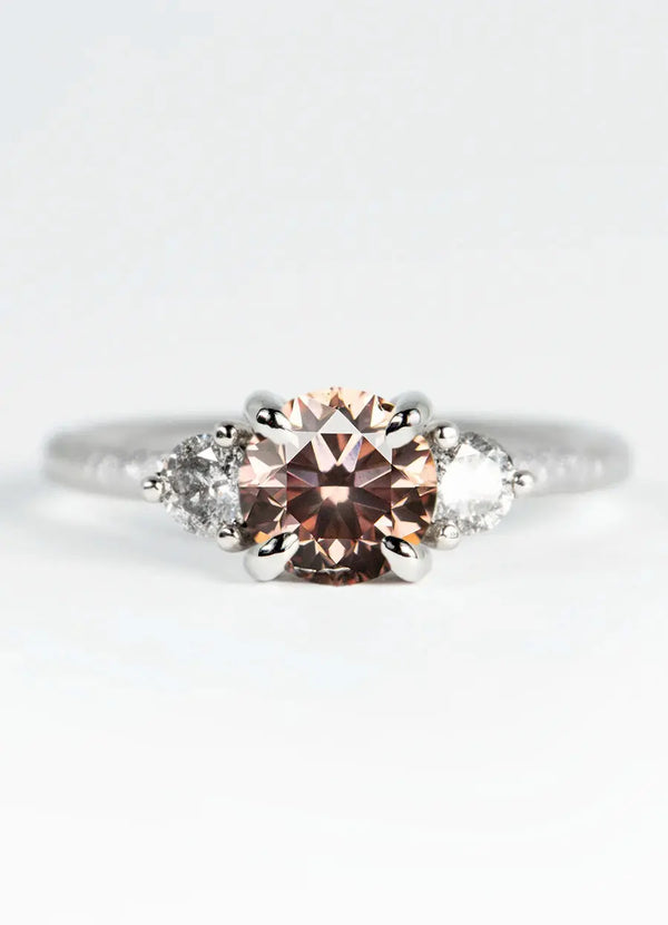 Custom Coloured Diamond Trilogy Engagement Rings James Newman Jewellery