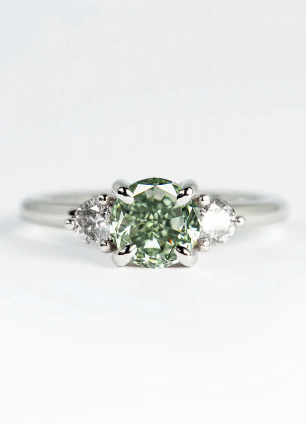 Custom Coloured Diamond Trilogy Engagement Rings James Newman Jewellery