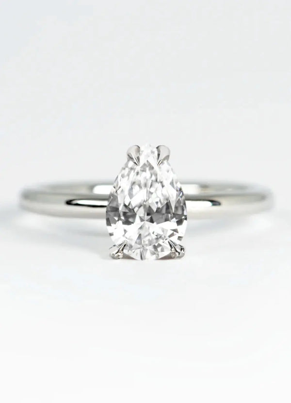 Custom Pear Shaped Diamond Solitaire Engagement Rings James Newman Jewellery