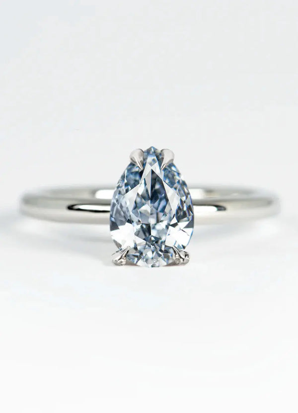 Custom Pear Shaped Diamond Solitaire Engagement Rings James Newman Jewellery