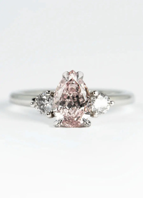 Custom Pear Shaped Diamond Trilogy Engagement Rings James Newman Jewellery