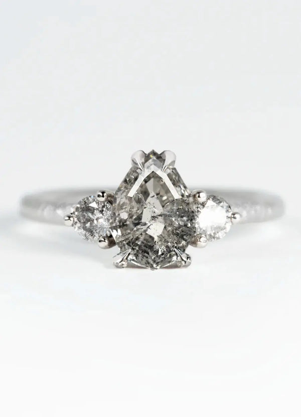 Custom Pear Shaped Diamond Trilogy Engagement Rings James Newman Jewellery