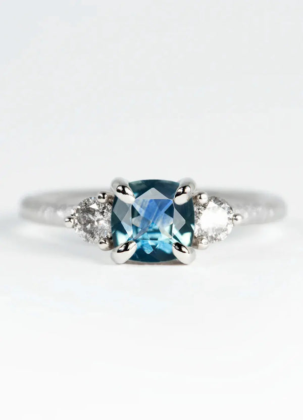 Custom Sapphire Trilogy Engagement Rings James Newman Jewellery