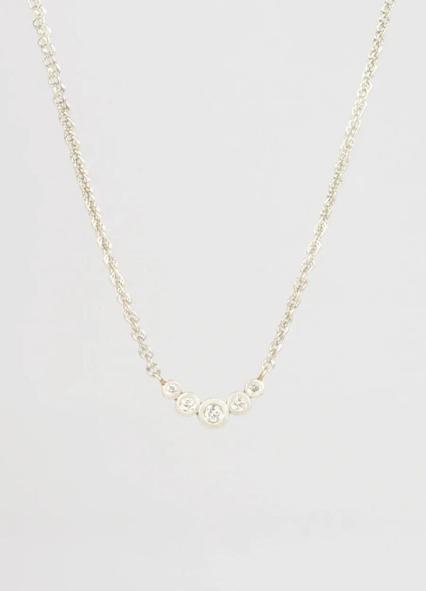 Delicate 9ct White Gold Diamond Necklace James Newman Jewellery