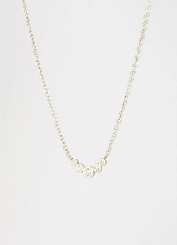 Delicate 9ct White Gold Diamond Necklace James Newman Jewellery