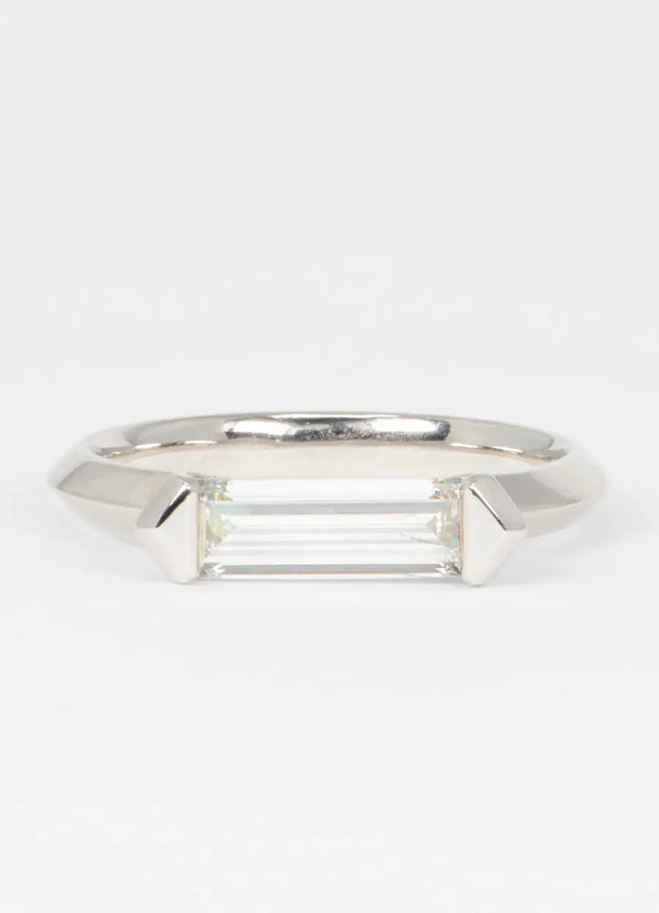 Elongated Baguette Diamond Ring James Newman Jewellery