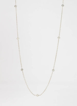 Platinum Salt and Pepper Diamond Bead Necklace James Newman Jewellery